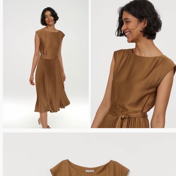 H&M Dresses & Skirts - ❌SOLD❌ Stylish-Goddess Bronze Pleat Dress